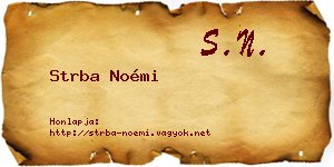 Strba Noémi névjegykártya